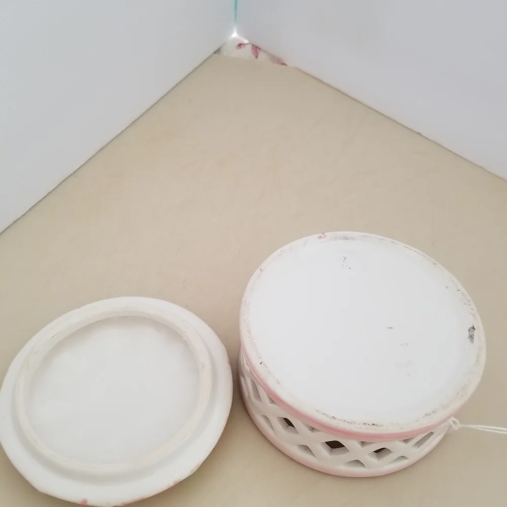 Unk Pink and Green Decorative Lidded Basket - Picture 2 of 2